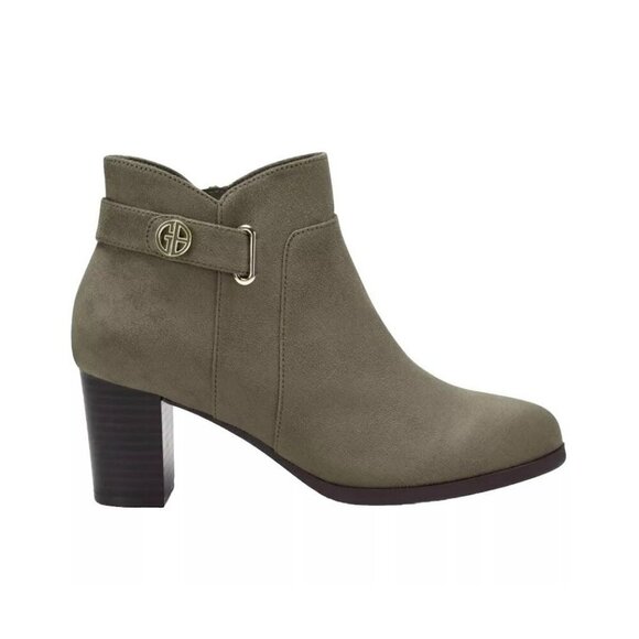 GIANI BERNINI / Artemyssl / Green / Suede /Round Toe / Block Heel / Booties - Picture 6 of 12